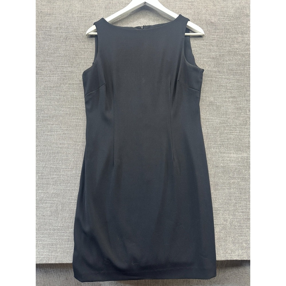 Amanda Smith Sheath Dress Womens 8 Petite‎ Gray Stretch Boat Neck Sleeveless